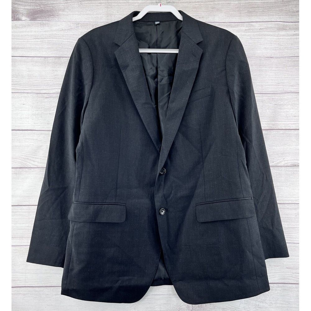 Bonobos Sport Wool Blazer Slim Fit Charcoal Gray Sz 44L Two Button Single Breast